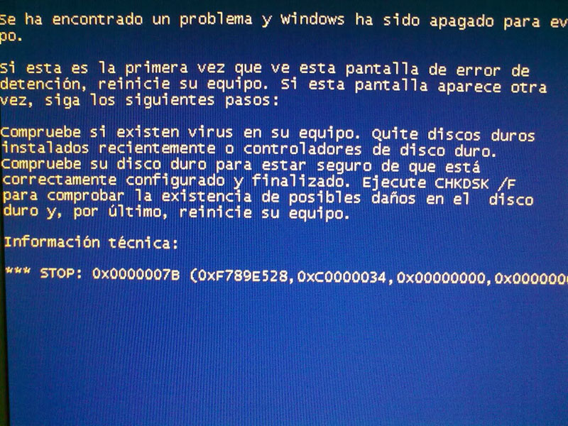 Pantallazo Azul Windows